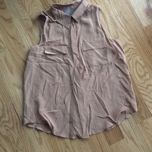 100% silk blouse button up back button detail